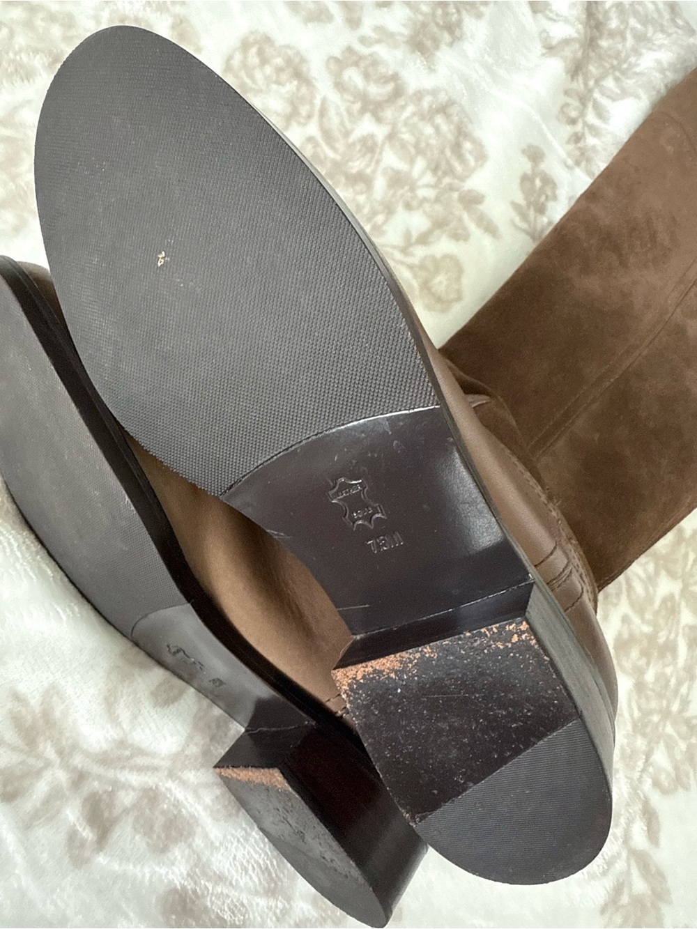 EUC Tory Burch Simone Suede Leather Over The Knee Riding Boots Logo Back Zip - Picture 8 of 14